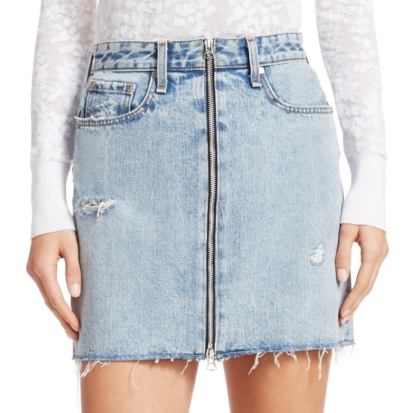 rag & bone Dresses & Skirts - Rag & Bone | Anna Zip Distressed denim skirt Sz 10